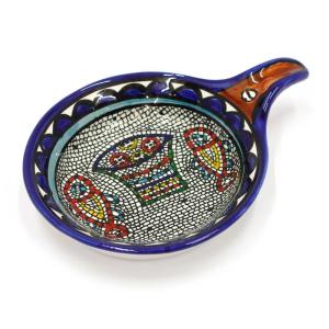 Hand Painted Armenian Ceramic Spoon Rest With Flowers