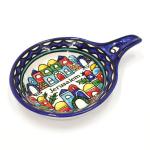 Spoon Rest Jerusalem Design Hand Painted Armenian Ceramic