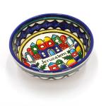 Armenian Ceramic Bowl Hand Painted With Jerusalem Design