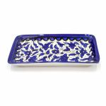 Hand Painted Blue Flowers Hand Made Armenian Ceramic  Dish