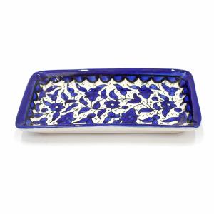 Hand Painted Blue Flowers Hand Made Armenian Ceramic  Dish