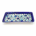 Armenian Ceramic Unique Rectangular Floral Design Dish