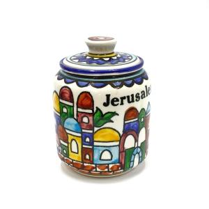 Handmade Ceramic Jar With Jerusalem