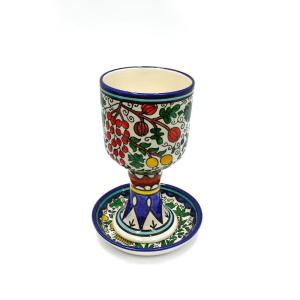 Communion Cup “Kiddush Cup” Hand Painted Ceramic