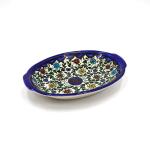 Armenian Ceramic Oval Dish With Colorful Flowers