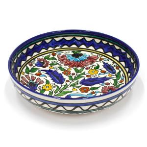 Hand Painted Ceramic Bowl With Colorful Floral Design
