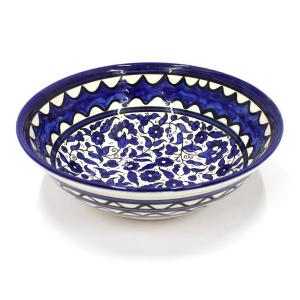 Armenian Ceramic Floral Pattern Bowl Hand Painted In Jerusalem