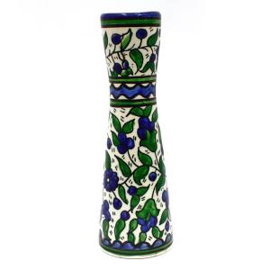 Armenian Ceramic Vase in Floral Style Handmade In Jerusalem