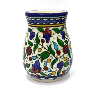Colored Floral Design Armenian Ceramic Vase