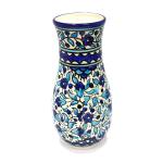 Blue Floral Design Armenian Ceramic Large Vase Hand Painted