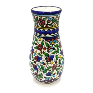 Armenian Ceramic Large Vase in Floral Style Handmade In Jerusalem