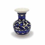 Handmade Blue Floral Pattern Armenian Ceramic Vase
