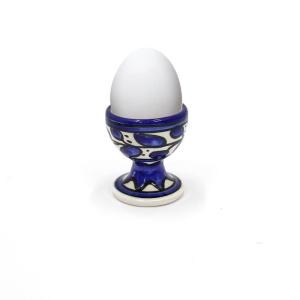 Hand Painted In Blue And White Armenian Ceramic Egg Cup