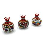 Armenian Ceramic Set Of Three pomegranate made In Israel