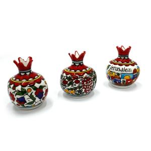 Armenian Ceramic Set Of Three pomegranate made In Israel