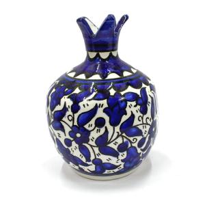 Large Pomegranate In Armenian Ceramic Made In Israel – Floral Design