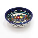 Jerusalem Scene Bowl Hand Painted Armenian Ceramic