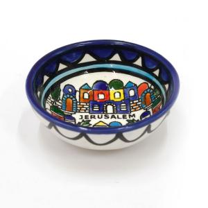 Jerusalem Scene Bowl Hand Painted Armenian Ceramic