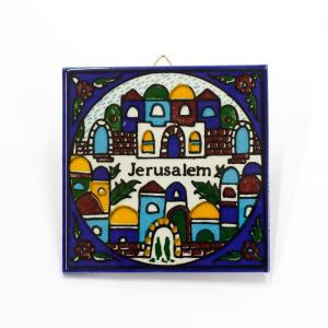 Wall Tile Jerusalem Scene  Armenian Ceramic