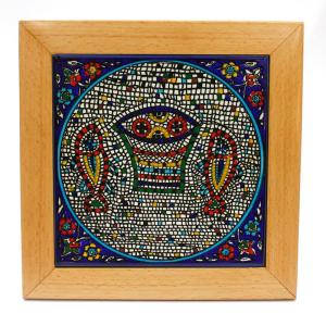 Ceramic Tile in Armenian Ceramic Style Framed – Tabgha, Sea of Galilee