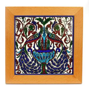 Ceramic Tile in Armenian Ceramic Style Framed – Garden of Eden