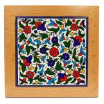 Ceramic Tile in Armenian Ceramic Style Framed – Colorful Floral