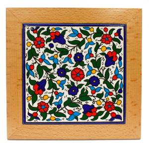 Ceramic Tile in Armenian Ceramic Style Framed – Colorful Floral