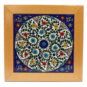Ceramic Tile in Armenian Ceramic Style Framed – Floral