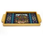 Tray Made Wood and Armenian Ceramic of Jerusalem