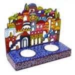 Hand Painted Jerusalem Candle Holder Laser Cut Metal
