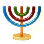 Colorful Menorah From Anodised Aluminium By Emanuel