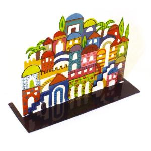 Laser Cut Metal And Hand Painted Jerusalem Motif By Emanuel