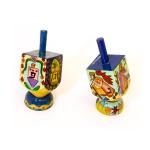 Set Of Two Hand Painted Hanukkah Dreidels By Emanuel