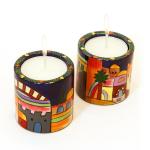 Pair Of Hand Painted Candle Holder