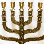 Handmade Brass Menorah With Emblems Of The Tribes