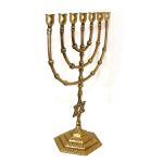 Handmade 7 Branch Menorah With Star Of David