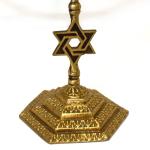 Handmade 7 Branch Menorah With Star Of David