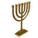 Handmade Brass Menorah With The Emblems of The Tribes