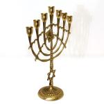 Handmade Brass Menorah Tree Style With Star Of David
