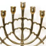 Handmade Brass Menorah Tree Style With Star Of David