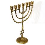 Brass Menorah With Star Of David Stem