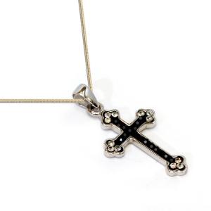 Sterling Silver Cross With Swarovski Crystals From Jerusalem