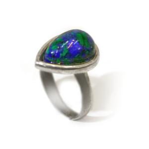 Tear Drop Eilat Stone Sterling Silver Ring