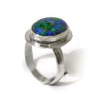 Oval Eilat Stone Sterling Silver Ring