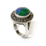 Eilat Stone Sterling Silver Ring With Marcasite