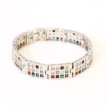 Twelve Tribes Sterling Silver Bracelet And Multicolor CZ Stones