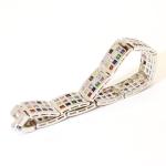 Twelve Tribes Sterling Silver Bracelet And Multicolor CZ Stones