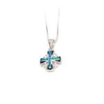 Sterling Silver Jerusalem Cross With Opal Stones And Enamel