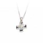 Jerusalem Cross Pendant With White Opal And Enamel