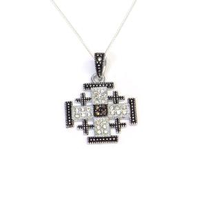 Sterling Silver Cross Pendant with Crystal Swarovski